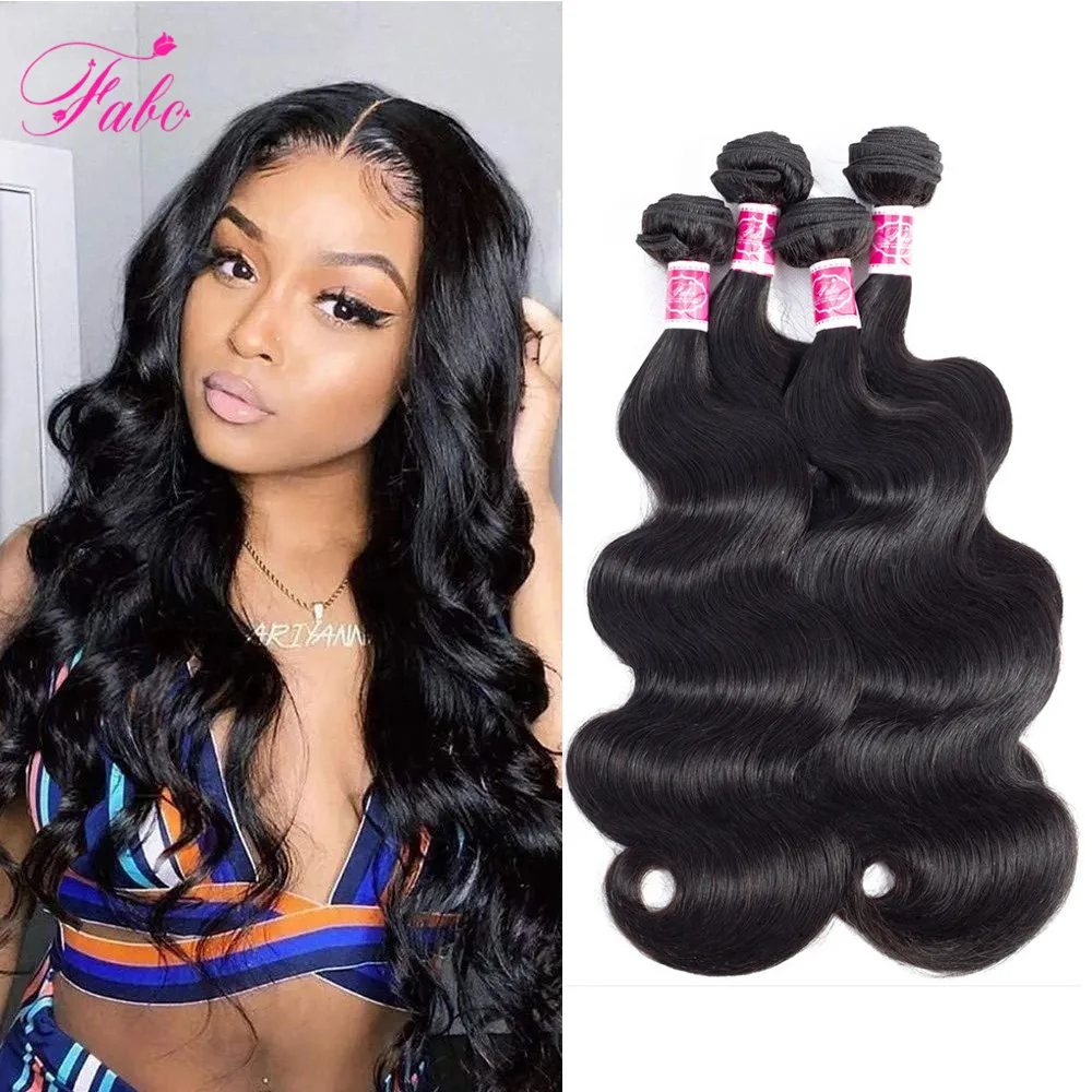 FABC волосы бразильские пряди объемная волна 4 человеческие соткать для чернокожей