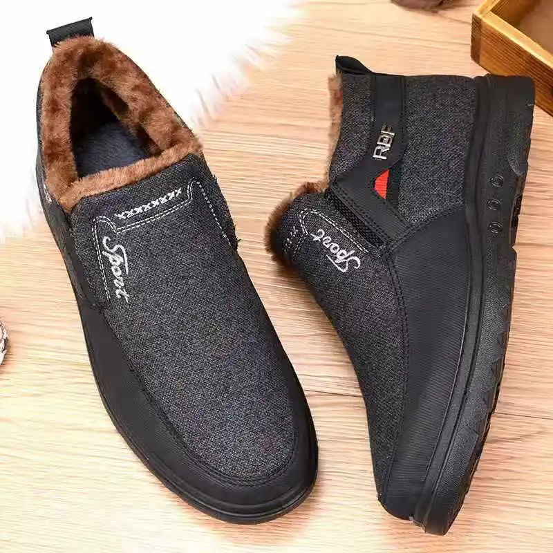 

Old Beijing Men's Cotton Shoes Warm Velvet Padded Thickened Daddy's Shoes Middle-Aged Non-Slip Casual Platform Shoes Men's Shoes