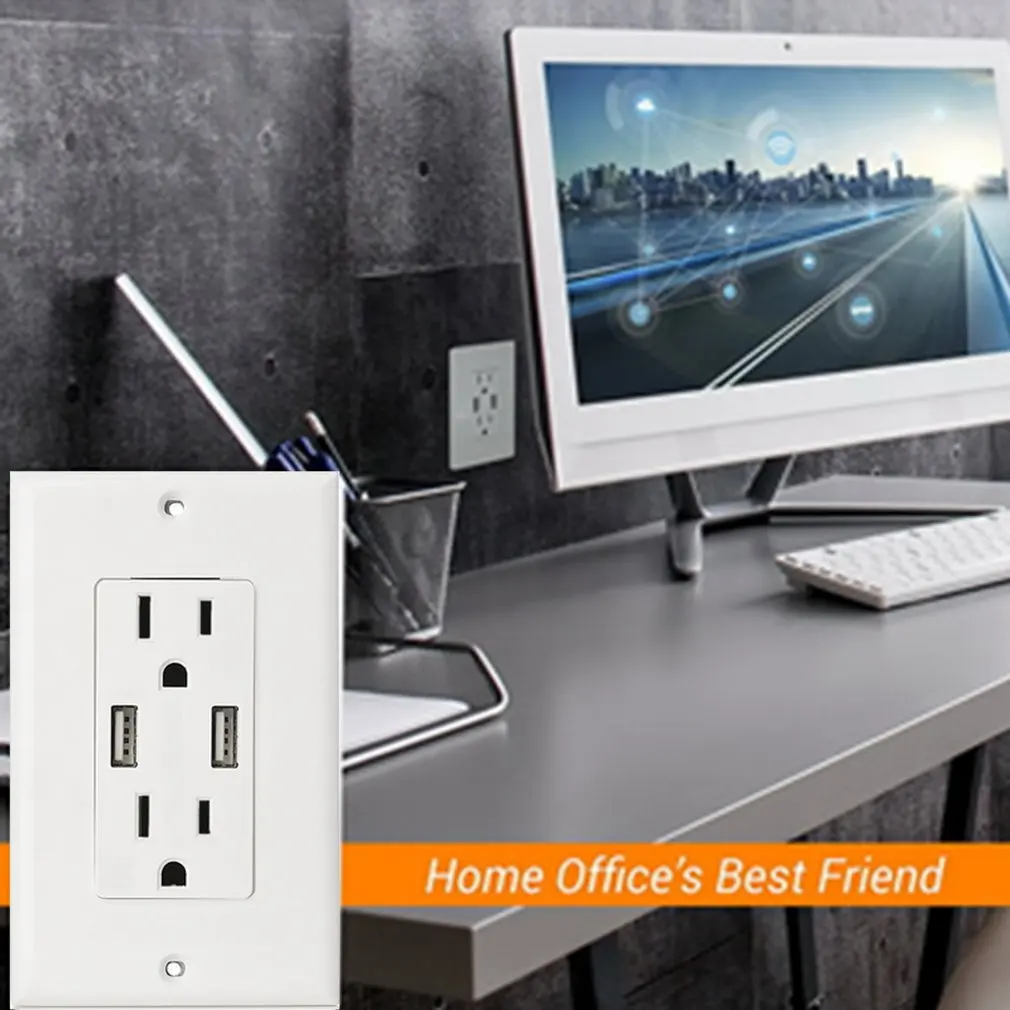 2.4A USB стандарт США настенная розетка американский портативная 15а американская