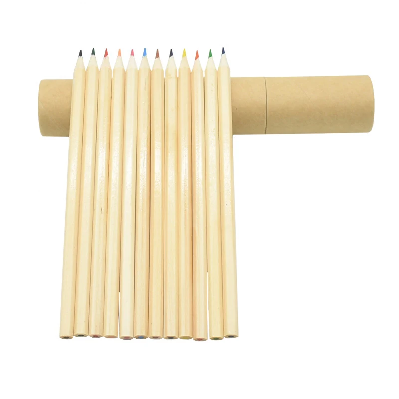 Цветные карандаши из натурального дерева 12 цветов | Канцтовары для офиса и дома