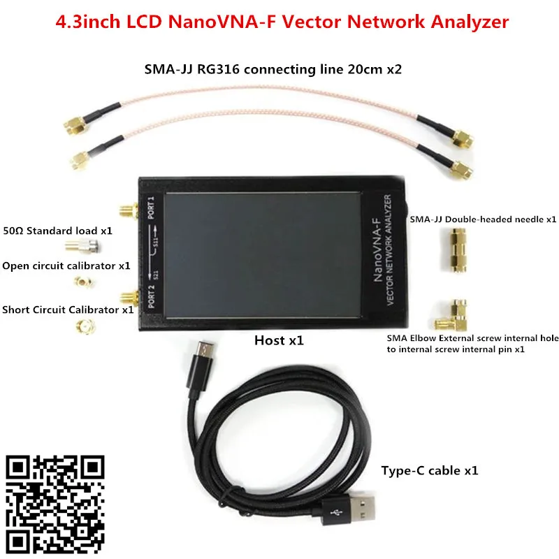 Векторный анализатор сети NanoVNA F VHF/UHF 4 3 дюйма 50 1 ГГц|Детали и аксессуары для