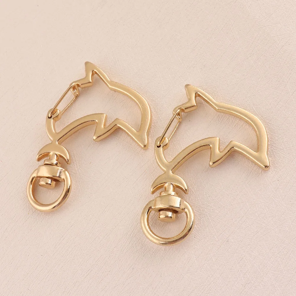 Металлический карабин в форме прелестного дельфина поворотная застежка