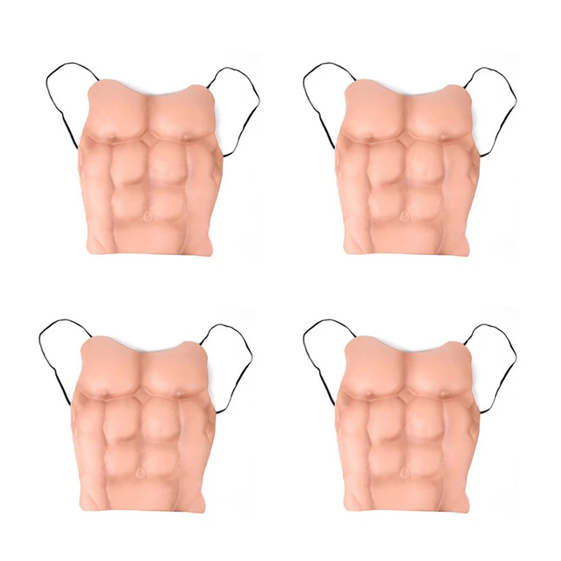 

Man Fake Chest Muscle Belly Men Simulation Muscles Masquerade Party Halloween Cosplay Costume Prop Realistic False Chest Muscle