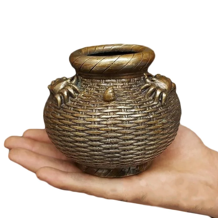 

LAOJUNLU Archaize Bronze Crab Fish Tricks Lucky Cans Pure Copper Decorations