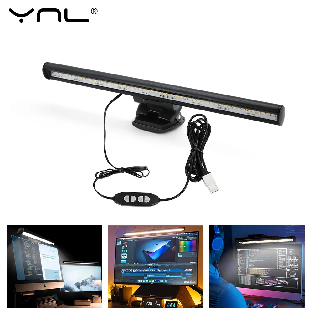 

Screen LED PC Computer Laptop Screen Hanging Light 3colors 26cm Bar Table Desk Lamp Office Study Reading Light For LCD Monitor