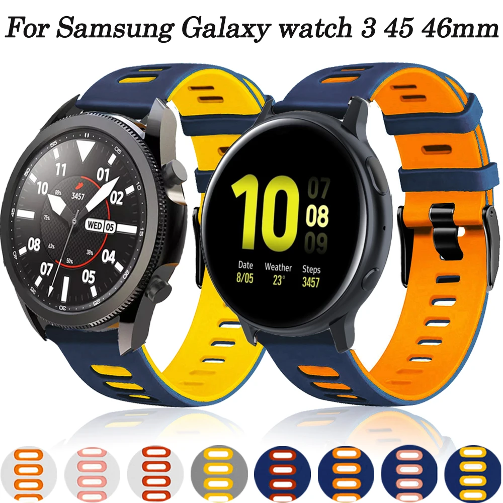 

Ремешок силиконовый для смарт-часов, браслет для Samsung Galaxy Watch 3 41 45 46 мм Active 2 40 44 мм, 20 22 мм