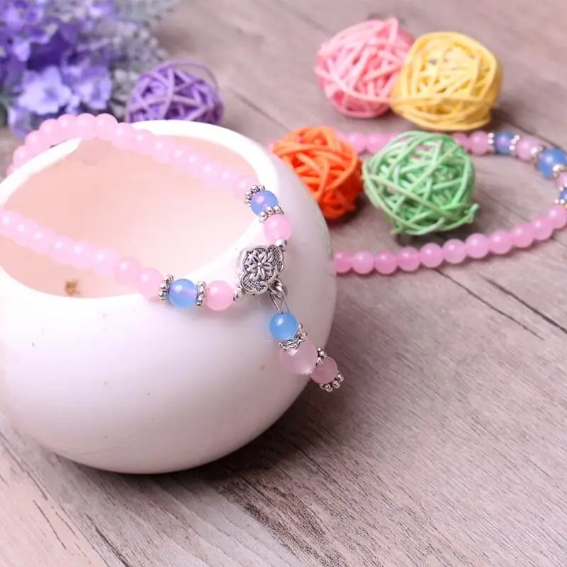 Натуральные розовые бусины из халцедона 6 мм Тибетские буддийские 108 молитвенный