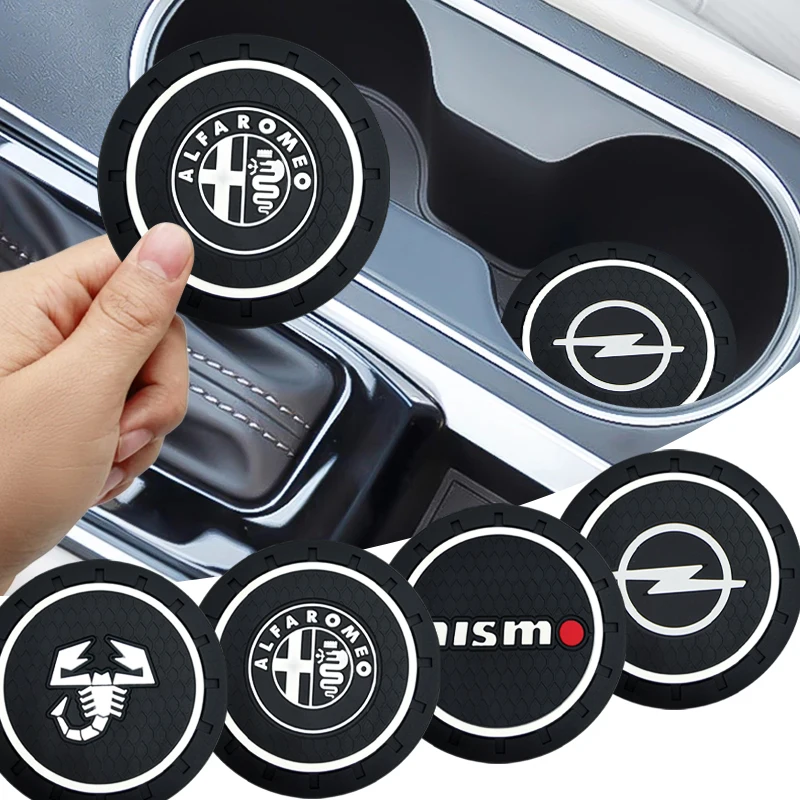 

2pcs Car Coaster Water Cup Bottle Holder Mat Anti-Slip Pad For Jaguar XF XJ F-Type E-Type F-Pace E-Pace X-Type S-Type XKR XJS