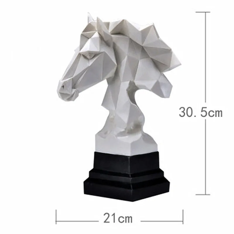 

Geometry Horse Head Statues Animals Art Sculpture Resin Craft Home Decoration Crafts Room Creative Christmas Gifts M4382