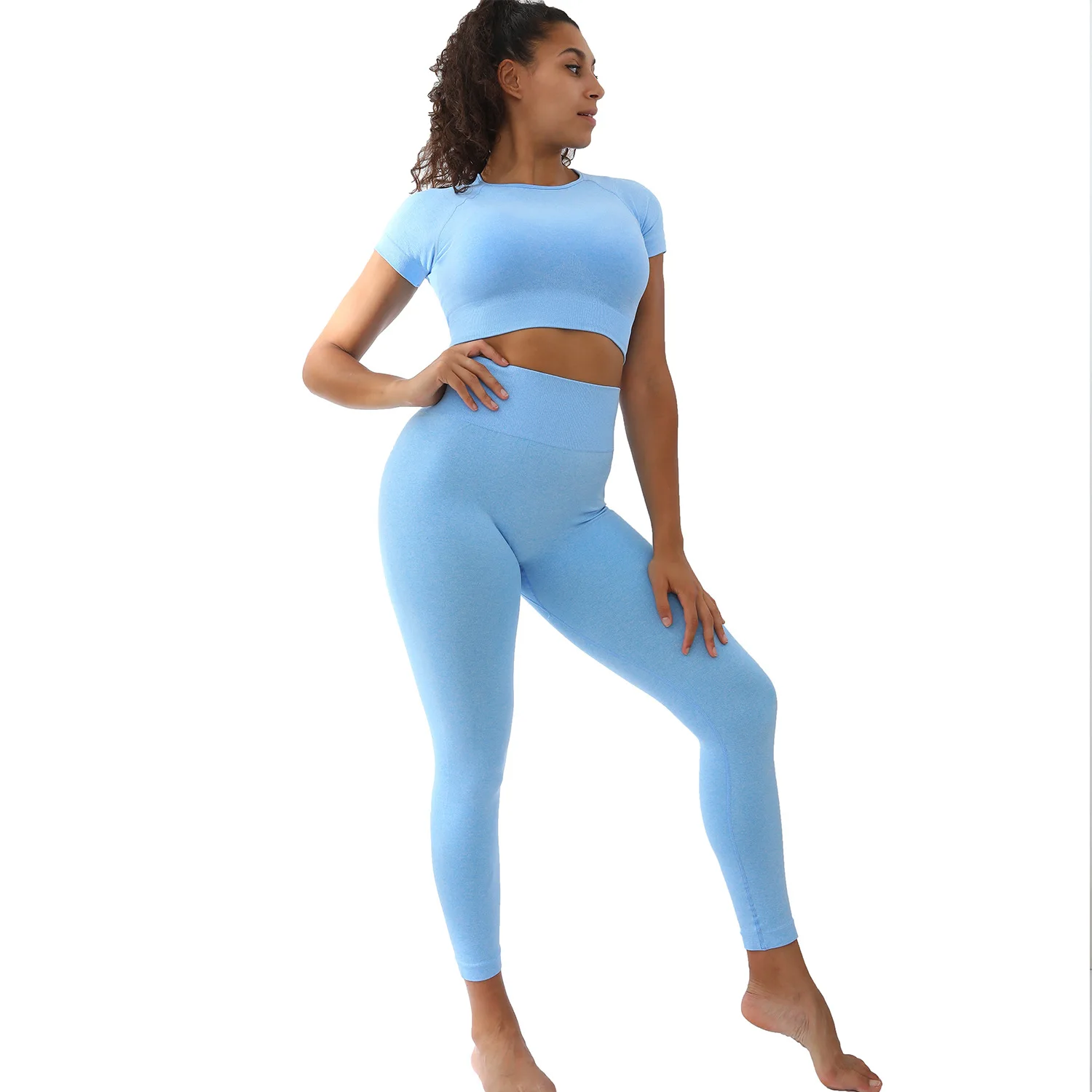 

AYES Matching Sets Women Pant Sets High Waist Pants Suit Women Sportswear Sport Shorts Sports T-Shirt Workout Sports Sets Outfit