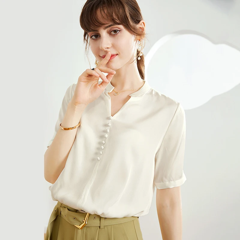 Женские модельные рубашки из чистого шелка 100% привлекательный модный пуловер с