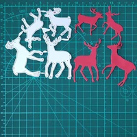 christmas deer4pcs reindeer metal cutting dies for stamps scrapbooking stencils diy paper album cards decor embossing 2020 new