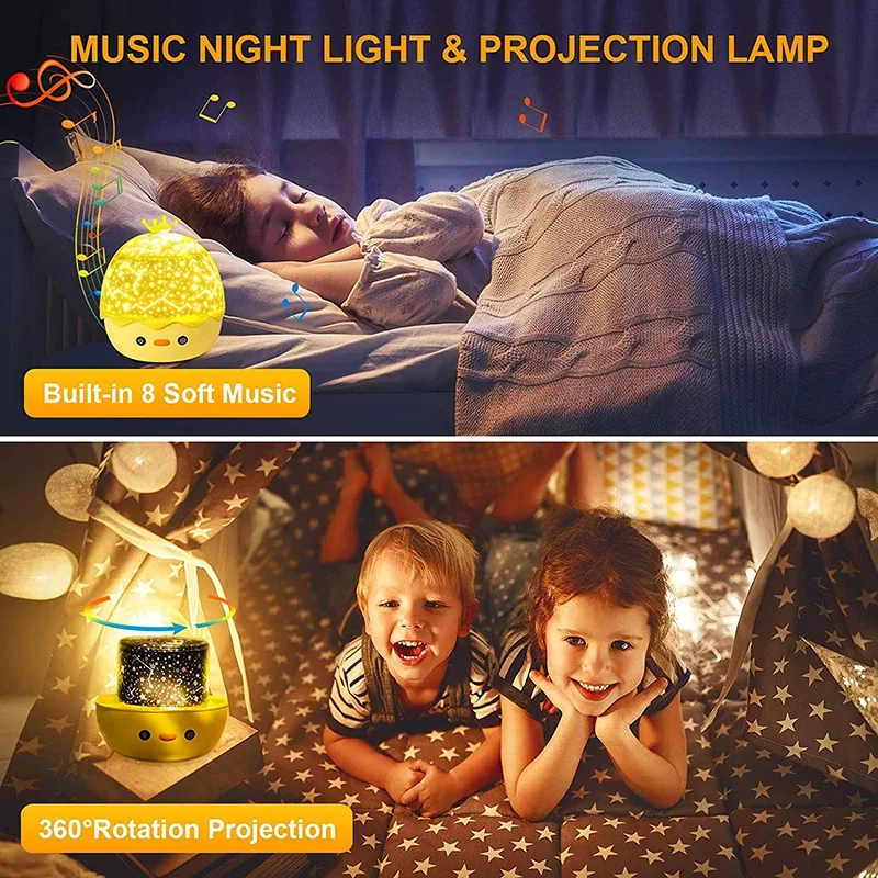 

Night Light Projector Star Projection Night Light Children's Bedroom Portable Smart Sleep with Remote Control with Music