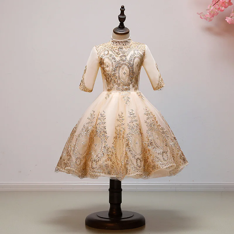 Girl's birthday party dress Princess Flower's Wedding Bridesmaid Pengpeng yarn embroidered banquet | Свадьбы и торжества