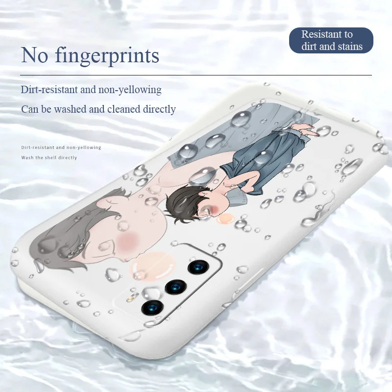 

Young Girl Case For Huawei P40 P40Lite P30 P20 Mate 40 40Pro 30 20 Pro Lite P Smart 2021 Y7a Liquid Silicone Cover