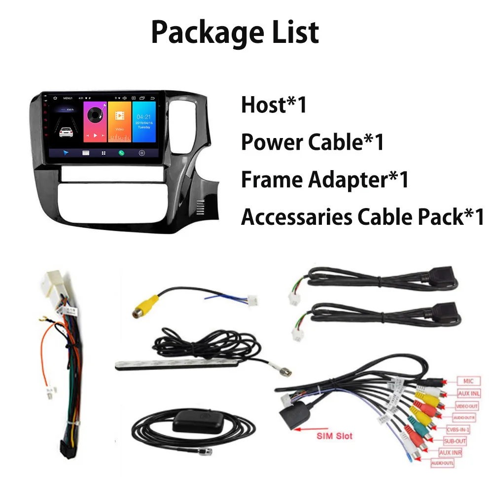 

Android 9.0 WIFI 4G Car Radio Multimedia Player For Mitsubishi Outlander 2013 2014 2015-2018 Right Hand Drive SWC USB No DVD BT