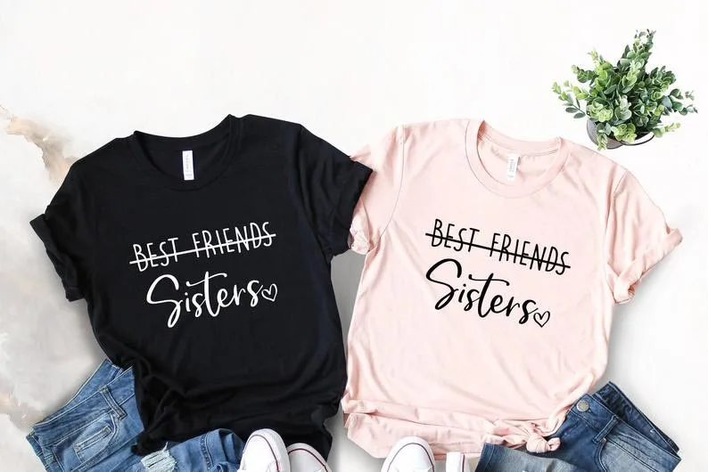 

Skuggnas New Arrival Best Friend Shirts Friend Bestie Sisters Matching t shirts Best Friend Gift Bestie BFF t shirt drop ship