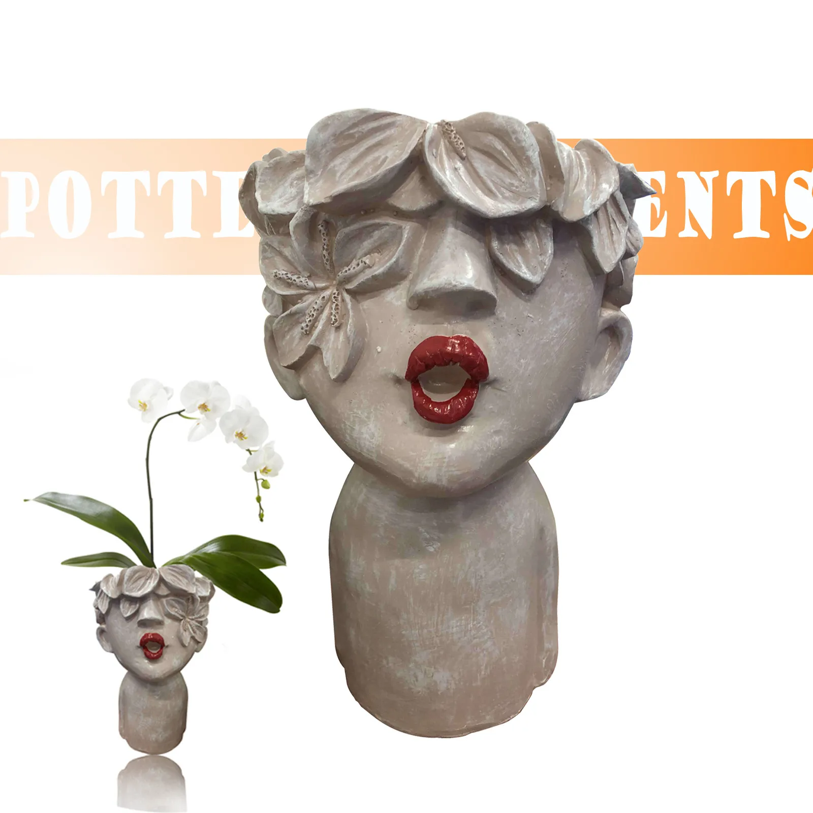 

Garden Decoration Desktop Ornaments Human Face Flower Pots Succulent Flower Pot Human Face Crafts Desktop Decorative Accessories