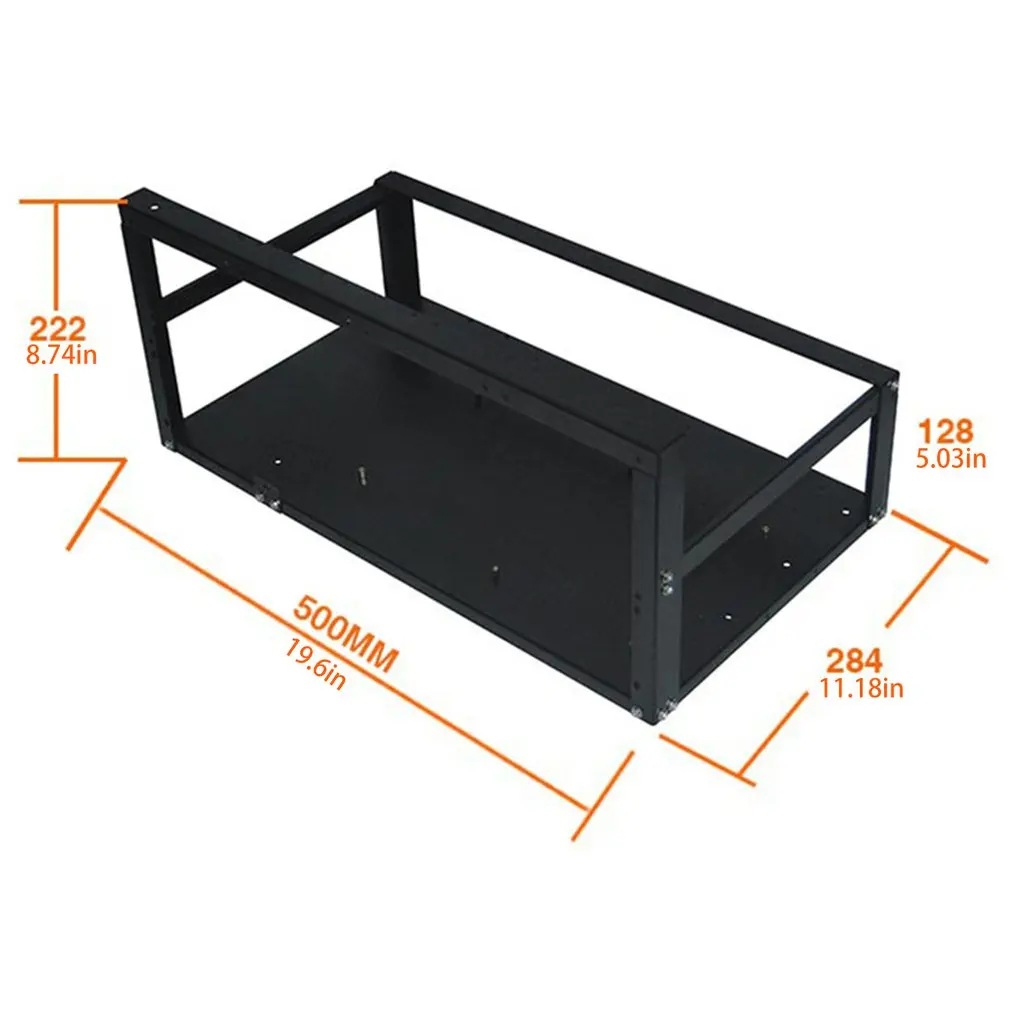 

Steel Open Air Miner Mining Frame Rig Case Up to 6-8 GPU for Bitcoin Crypto Coin Currency Mining Digital currency Virtual