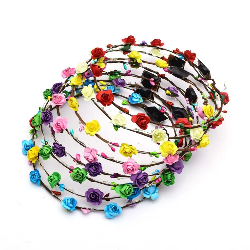 Светодиодный светящийся венок Цветочная корона ободок для волос Женский