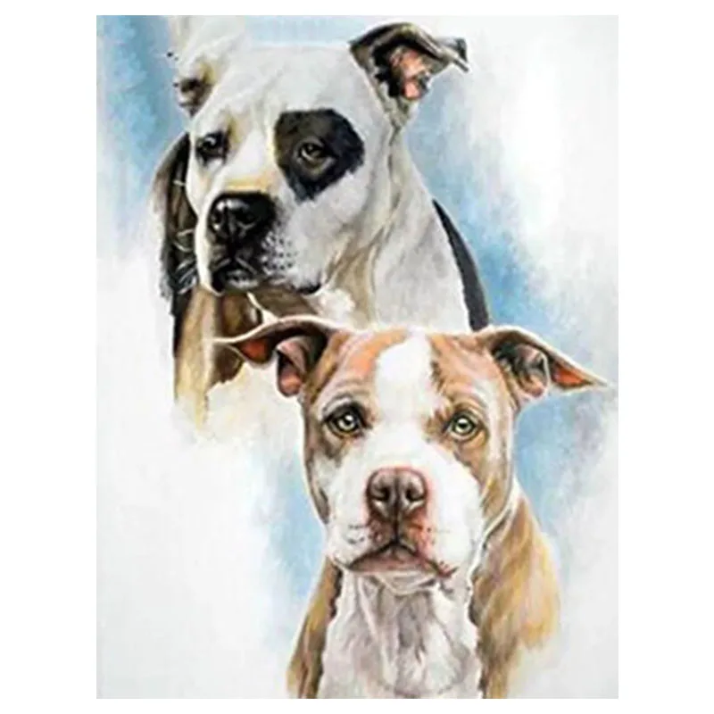 Алмазная 5D живопись сделай сам картина из квадратных/круглых страз две собаки