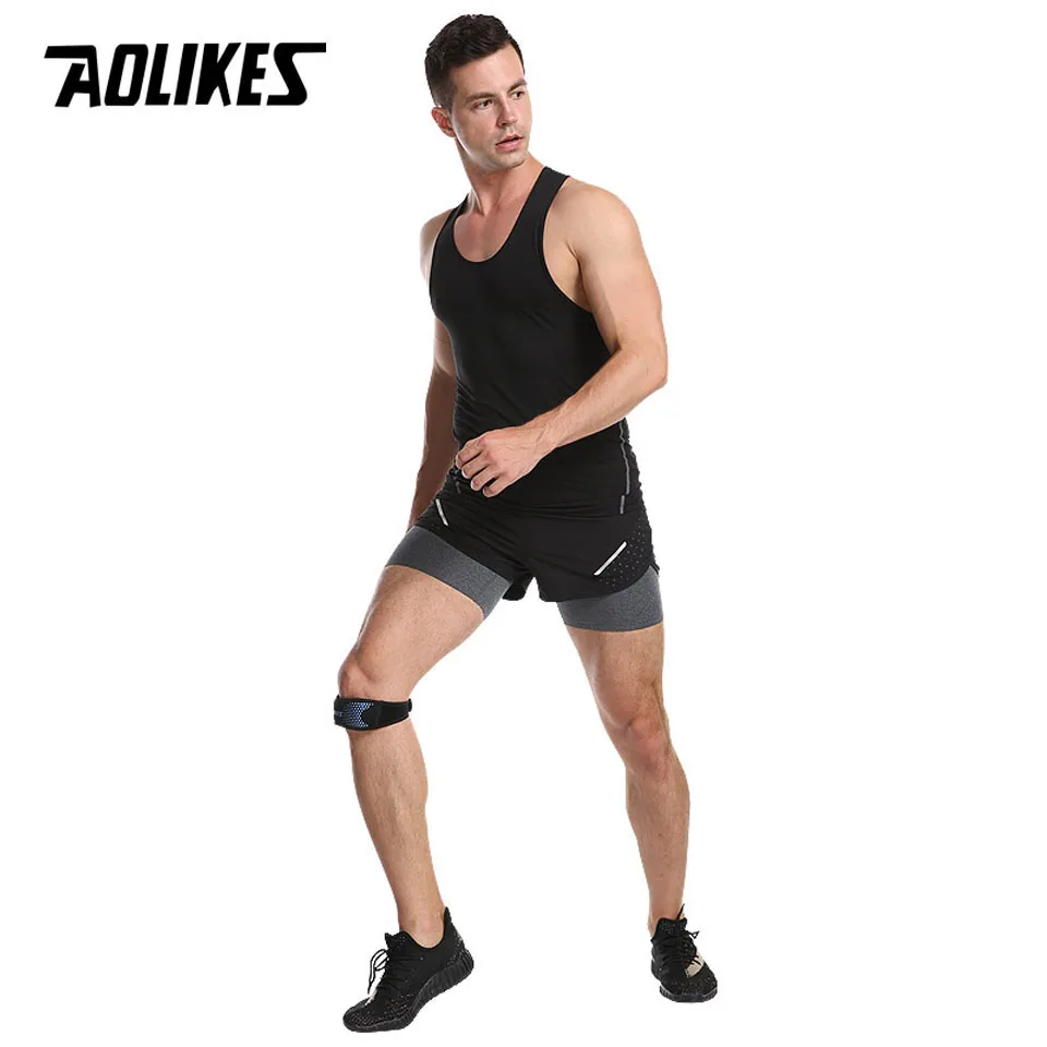 Fitneess Регулируемый наколенник защитный ремень поддерживающий коврик с поясом