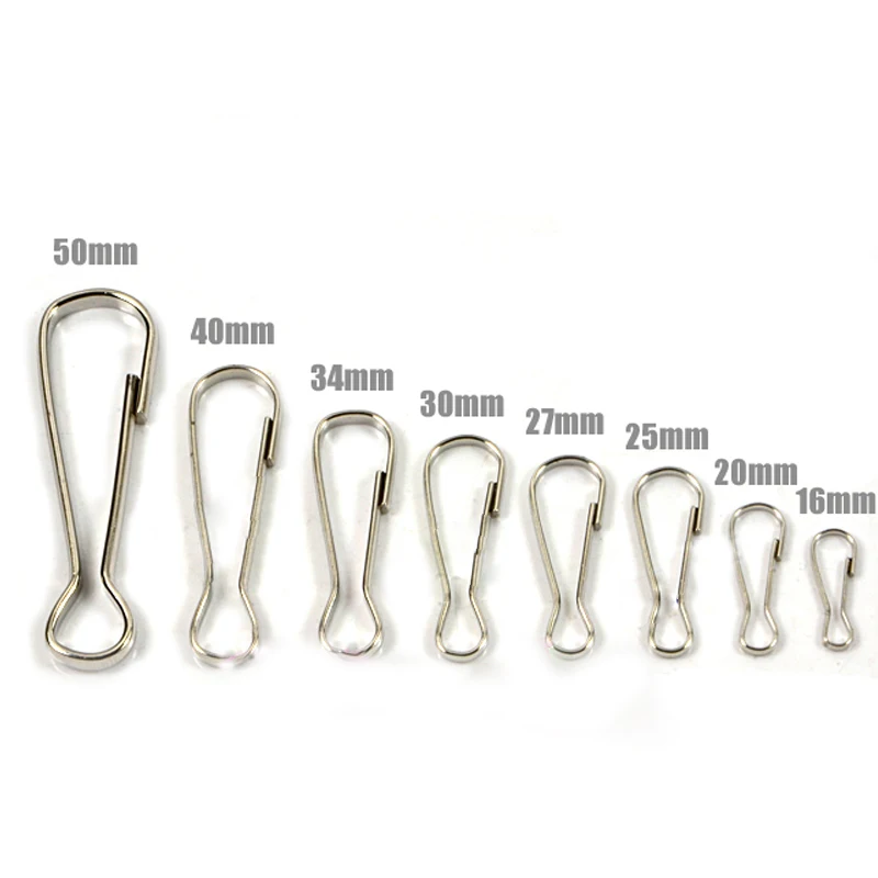 

100pcs Metal Snap Lanyard Clip Hook Gourd Buckle Keychain Camping Clasp Carabiner Waist Belt Clip Hiking Hanging Buckle Keyring