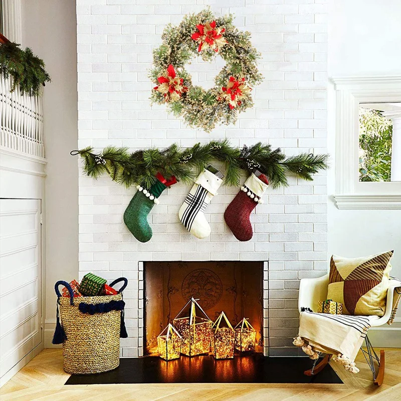 

HOT Christmas Wreath Artificial Wreath Green Leaves Fake Wreath, for Doors Wall Stairs Home Decoration