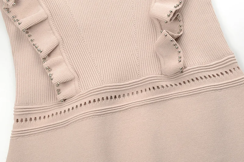 

ENGAGEMENT Zaraing Za Spring/summer 2021 New Small Flying Sleeve Round Neck Slim Lady Dress Knitted Bottom Skirt