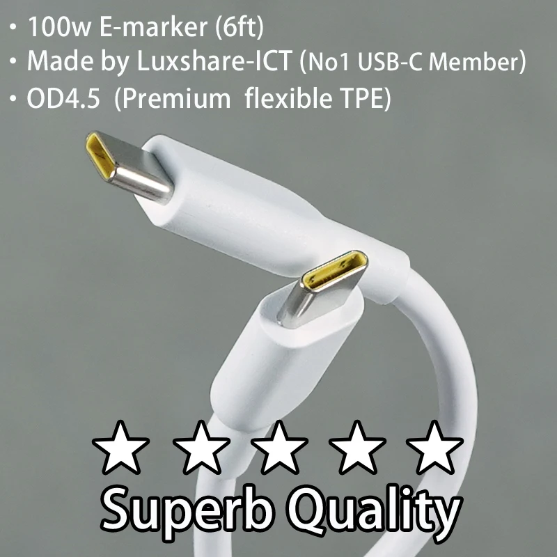 

USB-кабель для зарядки, 100 Вт, 6 футов, 5 А