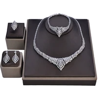 jewelry set hadiyana classic design necklace earrings ring bracelet set for women party anniversary cn1114 accessoire femme