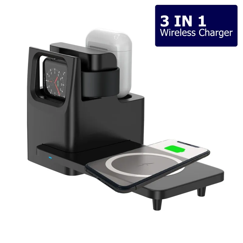 Горячая Распродажа беспроводная настольная быстрая Беспроводная зарядка Три в
