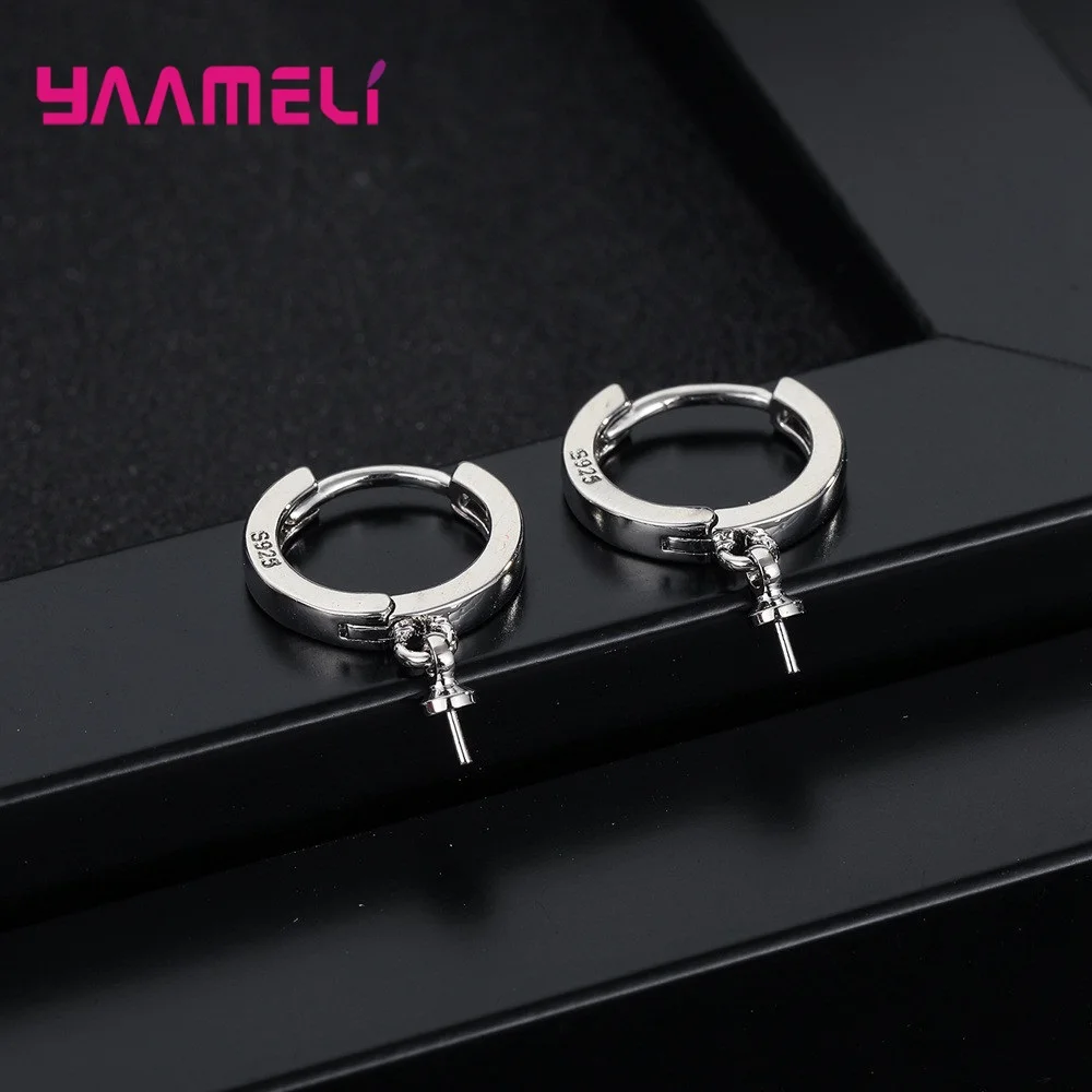 925 Sterling Silver Round Hoop Earrings Making Components Handmade DIY Jewelry Findings Circle Loop with Bail Connector | Украшения и