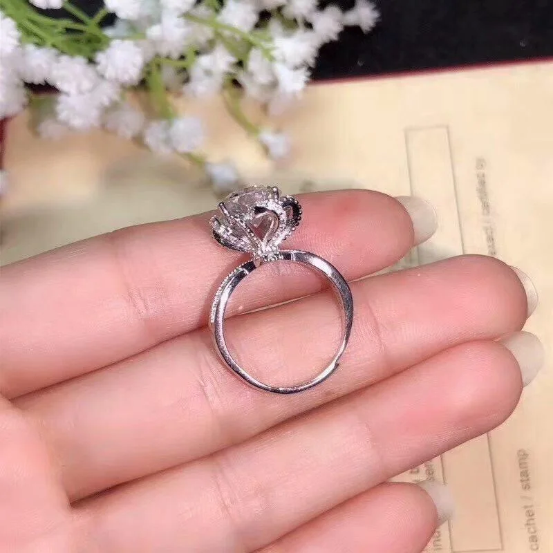 Kkmall магазин круглое серебряное кольцо Moissanite 1.00ct D VVS роскошное моассанитовое свадебное кольцо S925 Серебряное кольцо