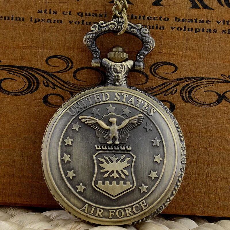 IBEINA ВВС США тема Полный Охотник кварц гравированный брелок ретро кулон карманные