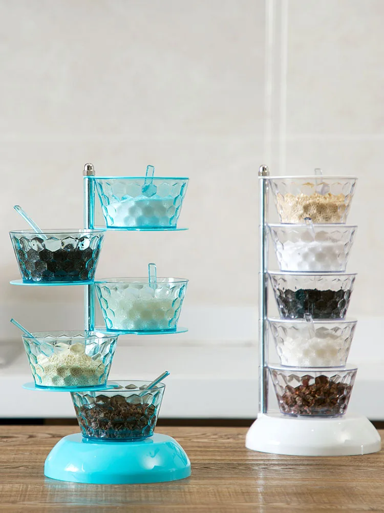 5 слоев вращающаяся коробка для специй баночек со пряностей контейнер хранения