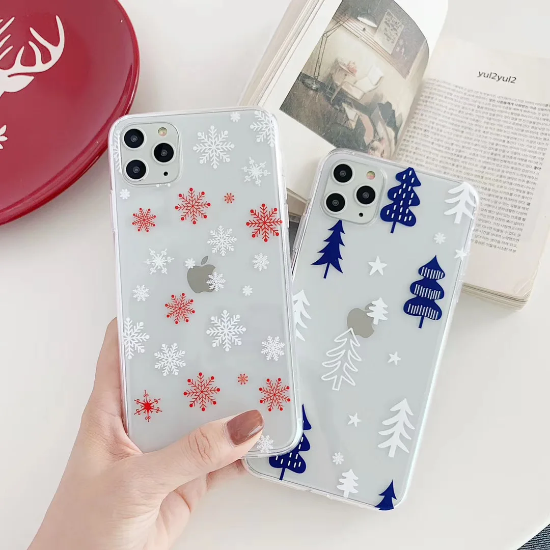 INS простой и милый рождественский снежинка Забавный узор чехол для телефона iPhone 11