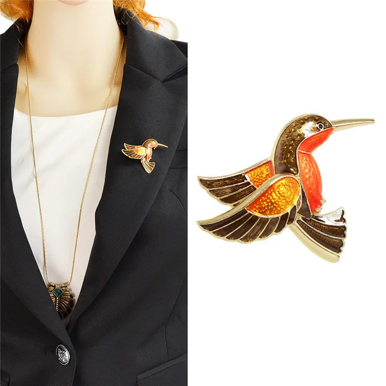 Fine Animals birds Magpie Brooch Cute Enamel Pin Denim Lapel Fish Badge Blessing Gifts Men and women Jewelry Free Delivery | Дом и сад