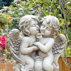 Double angel Европейский Креативный двойной ангел римская колонна Смола украшения сада балкон скульптура статуя - Цвет: Double angel