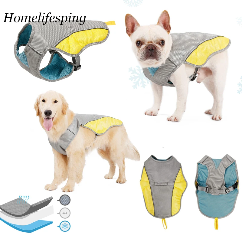 

Охлаждающий Жилет для собак, воздухопроницаемая Регулируемая сетчатая Светоотражающая безрукавка, одежда для домашних питомцев, лето