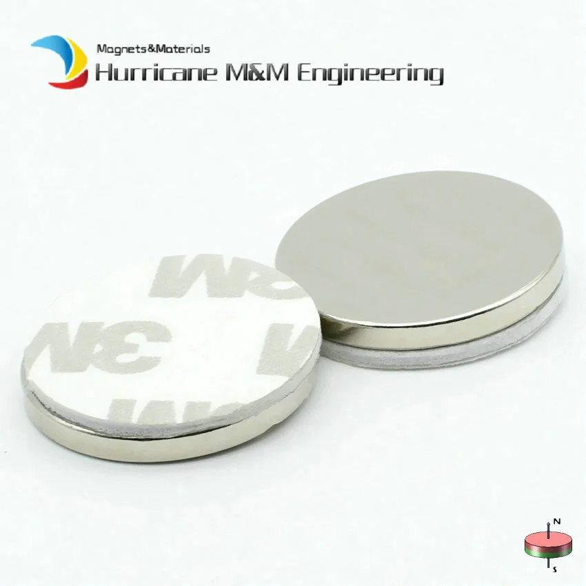 

NdFeB Disc with 3M Foam Adhesive Dia. 25x3 mm 1" N42 Neodymium Magnets Rare Earth Permanent Magnet 12-100pcs