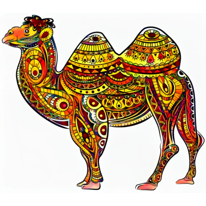 

Монтессори головоломка для просвещения Золотая пустыня верблюд деревянные части 100 150 200 детская деревянная головоломка 3D Diy Детская подаро...