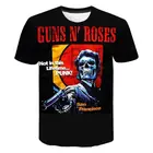 Летняя футболка с 3D принтом Guns N Roses для мужчин и женщин, детская повседневная Уличная одежда, модные крутые хлопковые топы с коротким рукавом для мальчиков и девочек