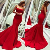 2020 charming red strapless evening gowns formals wear mermaid long backless plus size prom gowns cheap bridesmaid dress