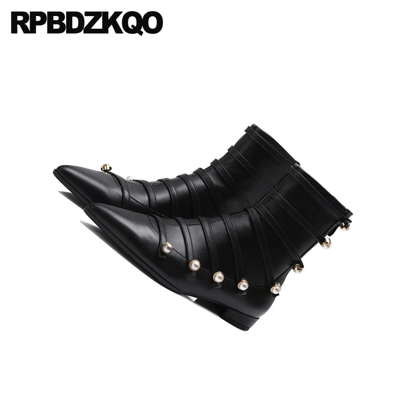 Женские ботильоны из натуральной кожи с острым носком|Женские полусапожки| |