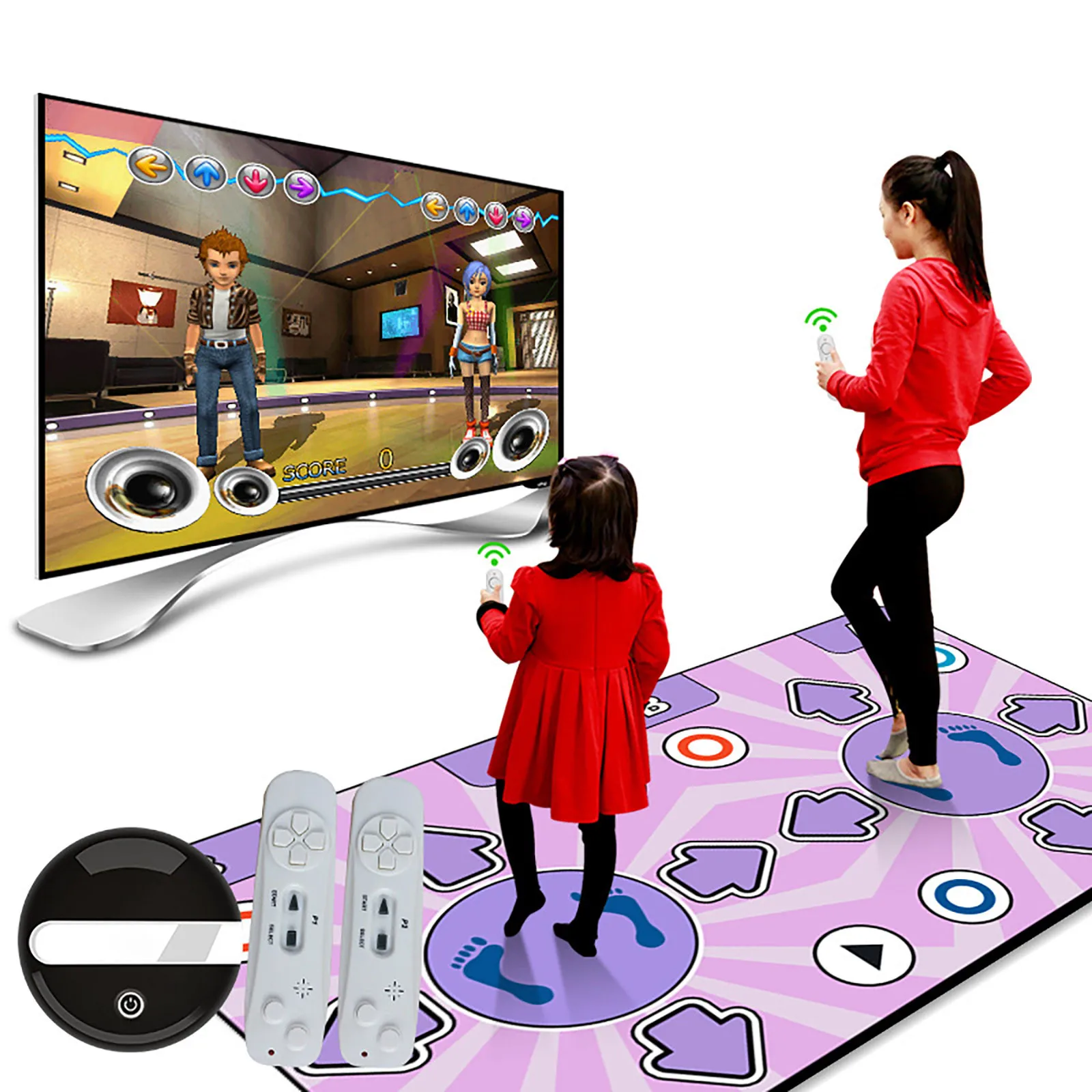 

Double User Wireless Electronic Dance Mat for Kids Adults Dancer Step Music Pads Sense Game for PC TV, Plug Play Christmas A20
