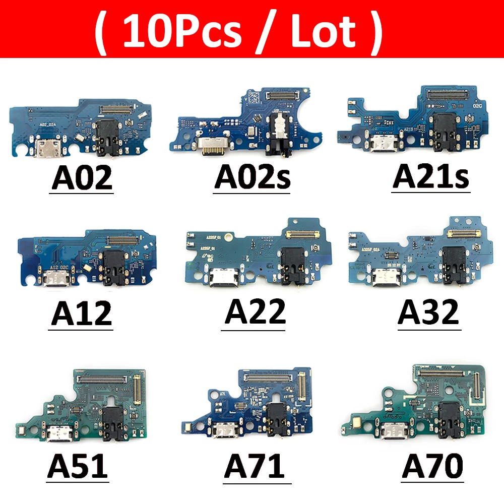 

10Pcs USB Power Charging Connector Board Port Dock Flex Cable For Samsung A02 A02S A12 A21 A21S A31 A51 A70 A71 A22 A32 4G 5G