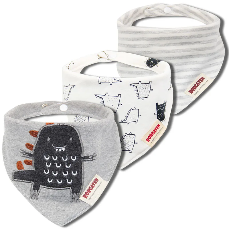 3 шт./лот Детские Мультяшные нагрудники из хлопка с принтом для новорожденных