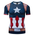 Новинка лета 2021, компрессионная рубашка Captain Endgame премиум-класса, Быстросохнущий облегающий костюм для фитнеса