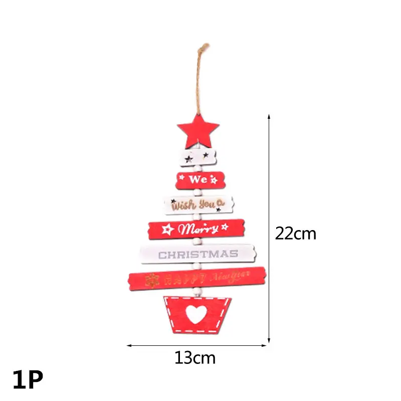 Multi Style Christmas Wooden Pendant Creative Wood Craft Ornaments DIY Chriatmas Tree Hanging Decoration Xmas Gift Supplies - Цвет: 1P-432-B01